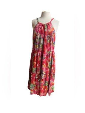 Sundance XL pink silk floral dress